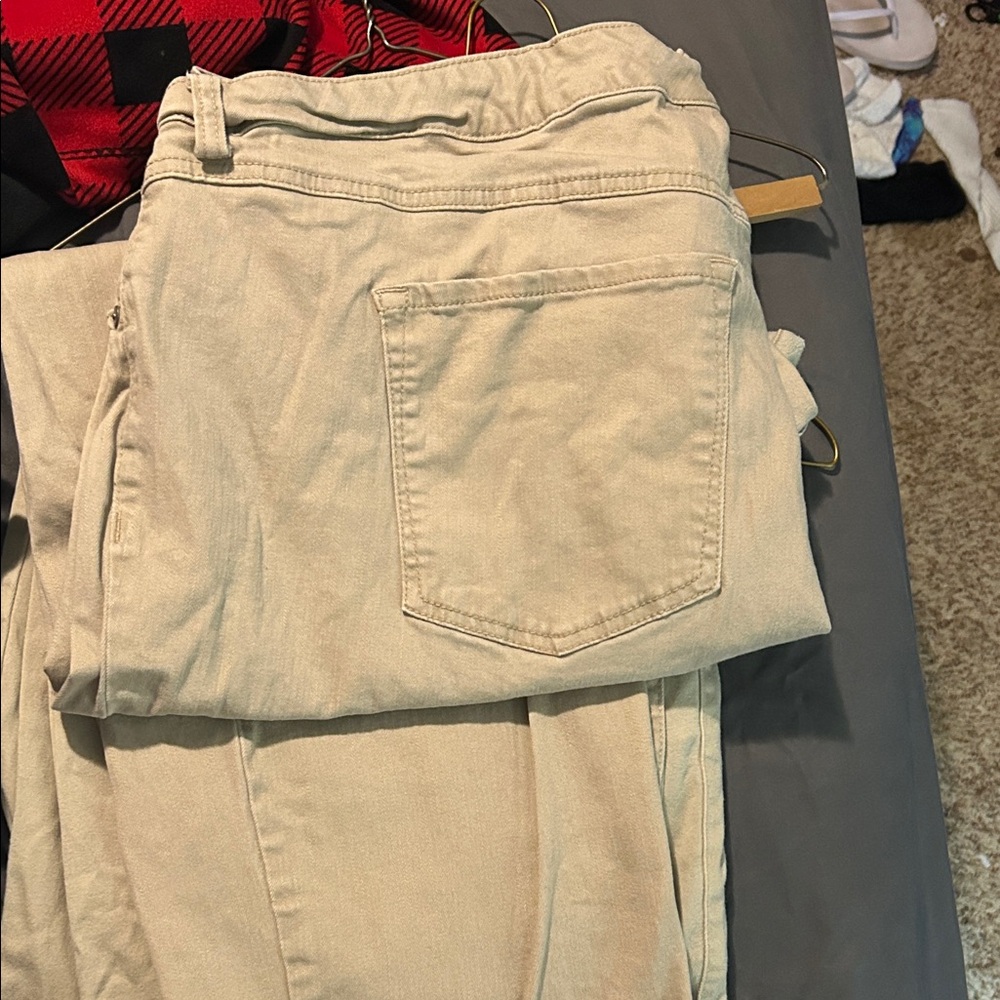 Terra & Sky Women's Straight Leg Pants - Beige